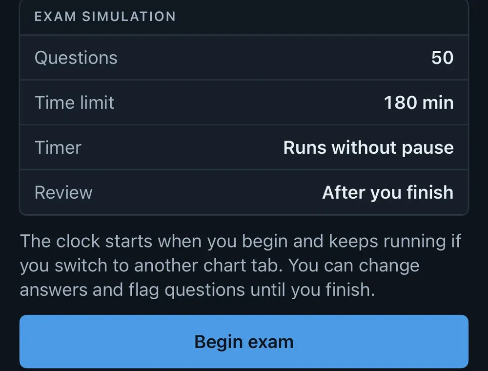 CCMA exam simulation screen with a 180 minute time limit